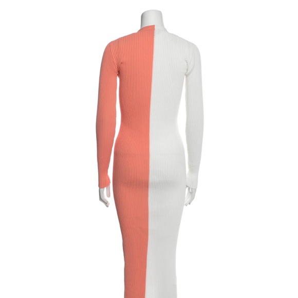 STAUD Long Sleeve White and Peach Dress - Picture 3 of 4
